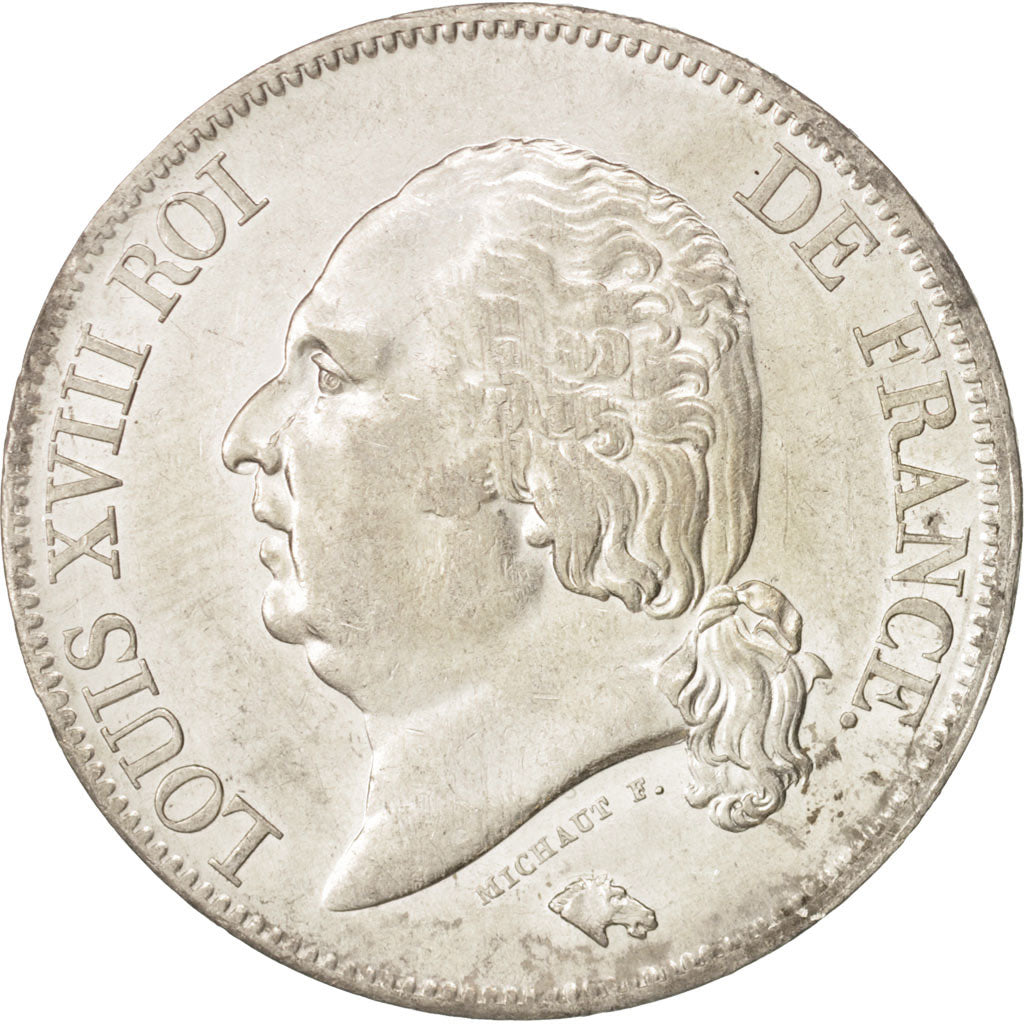 Moneta, Francia, Louis XVIII, Louis XVIII, 5 Francs, 1822, Lille, BB+, Argento