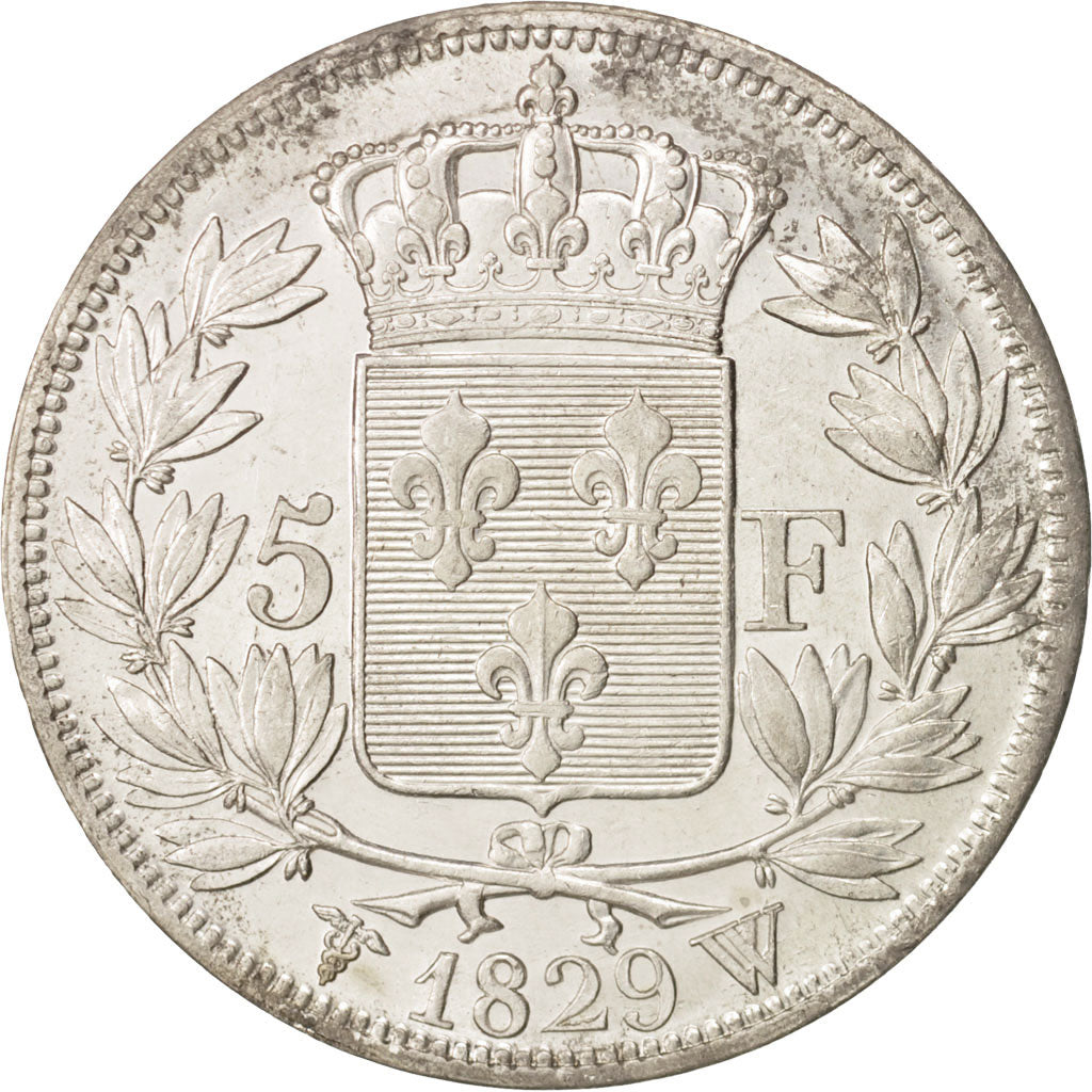 Coin, France, Charles X, 5 Francs, 1829, Lille, AU(55-58), Silver, KM:728.13