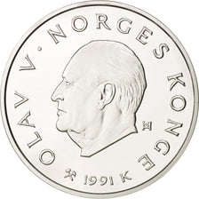 Coin, Norway, Olav V, 100 Kroner, 1991, MS(65-70), Silver, KM:433