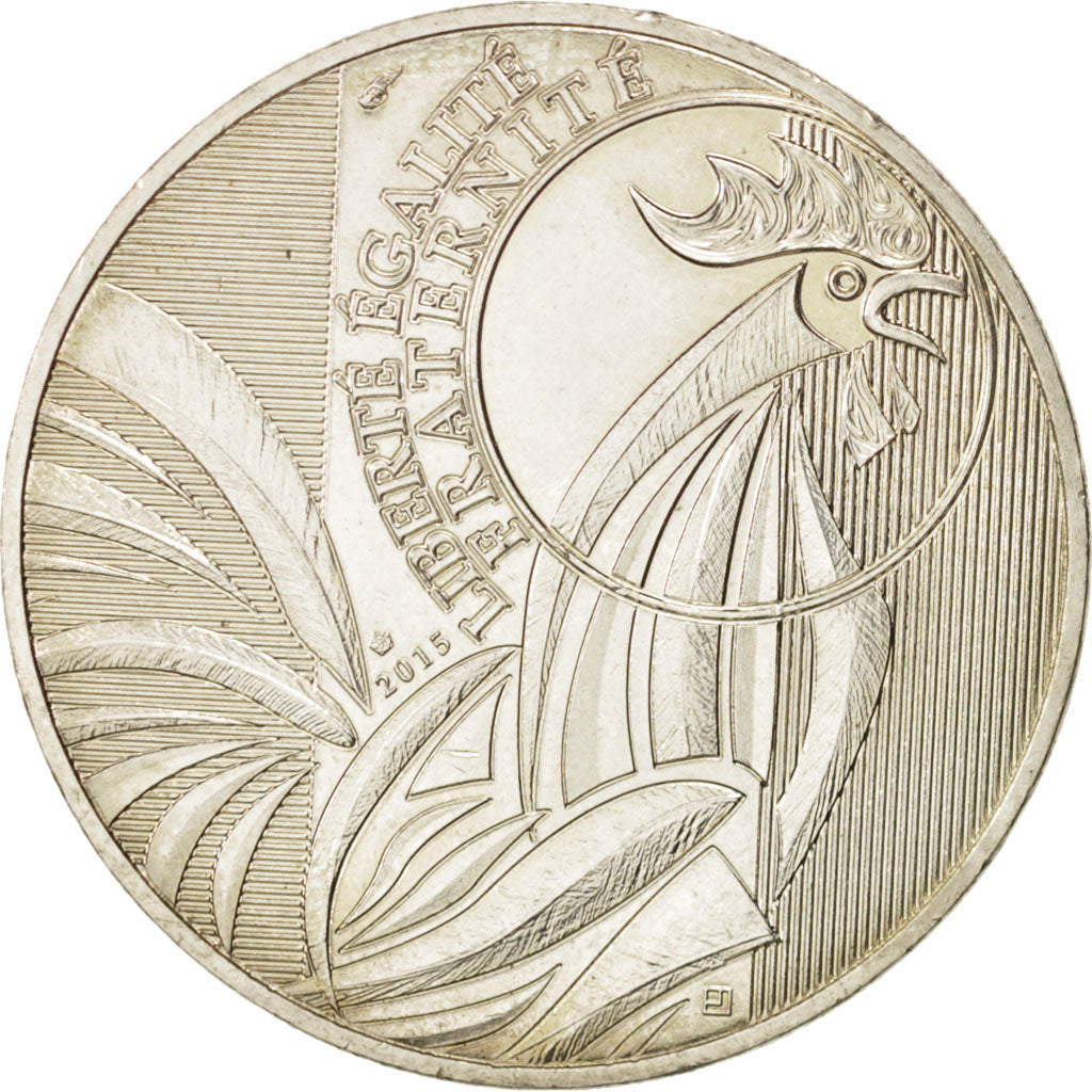 France, 10 Euro, Coq, 2015, MS(64), Silver