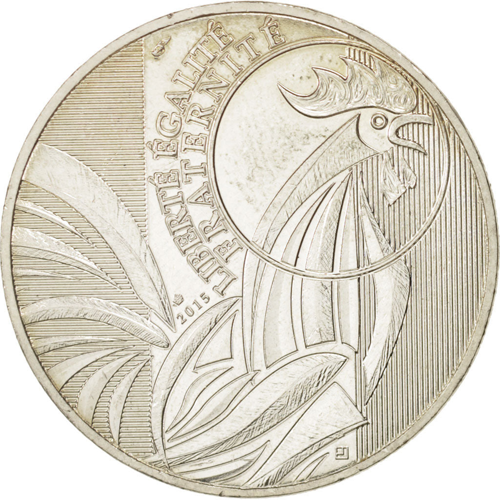 France, 10 Euro, Coq, 2015, MS(64), Silver