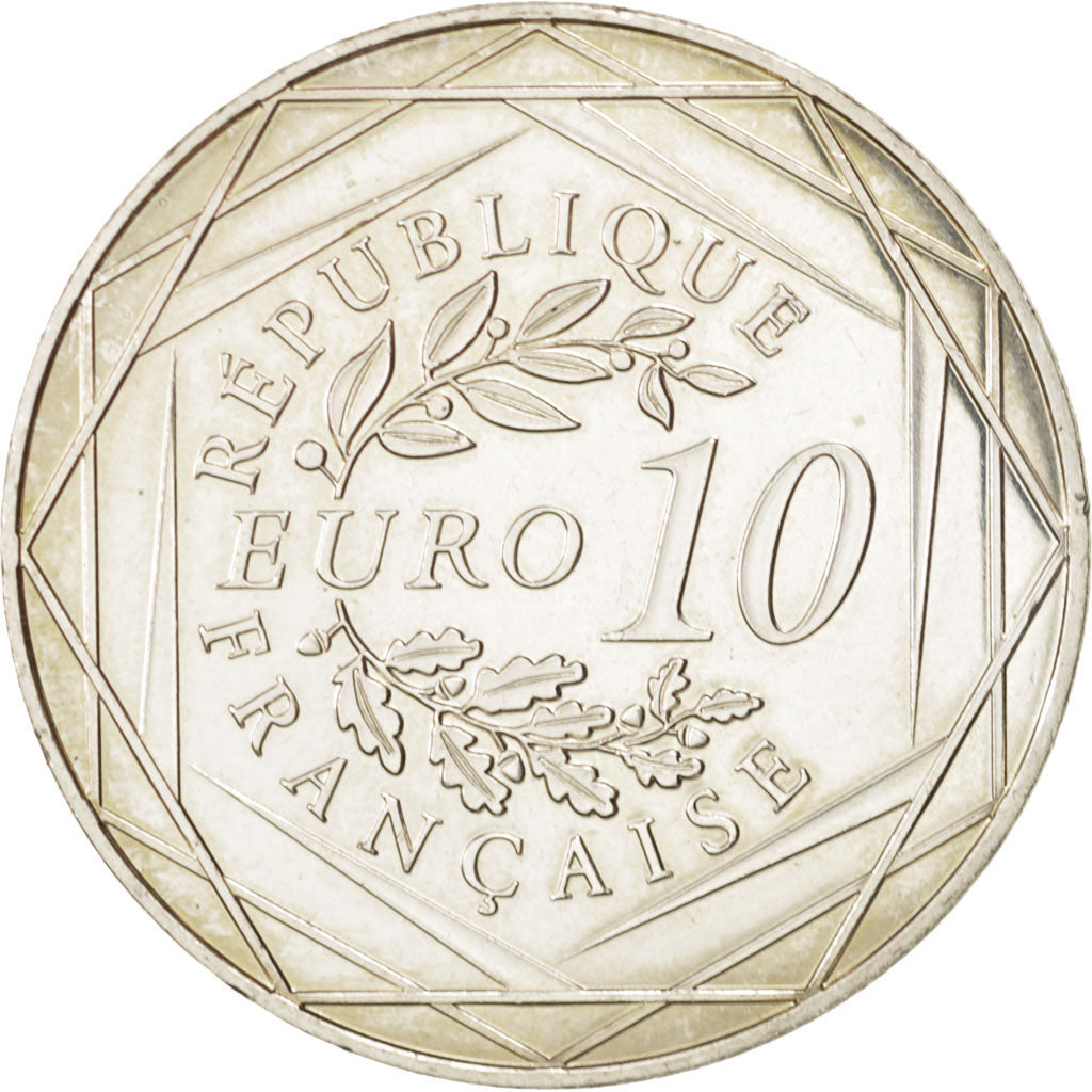 France, 10 Euro, Coq, 2015, MS(64), Silver
