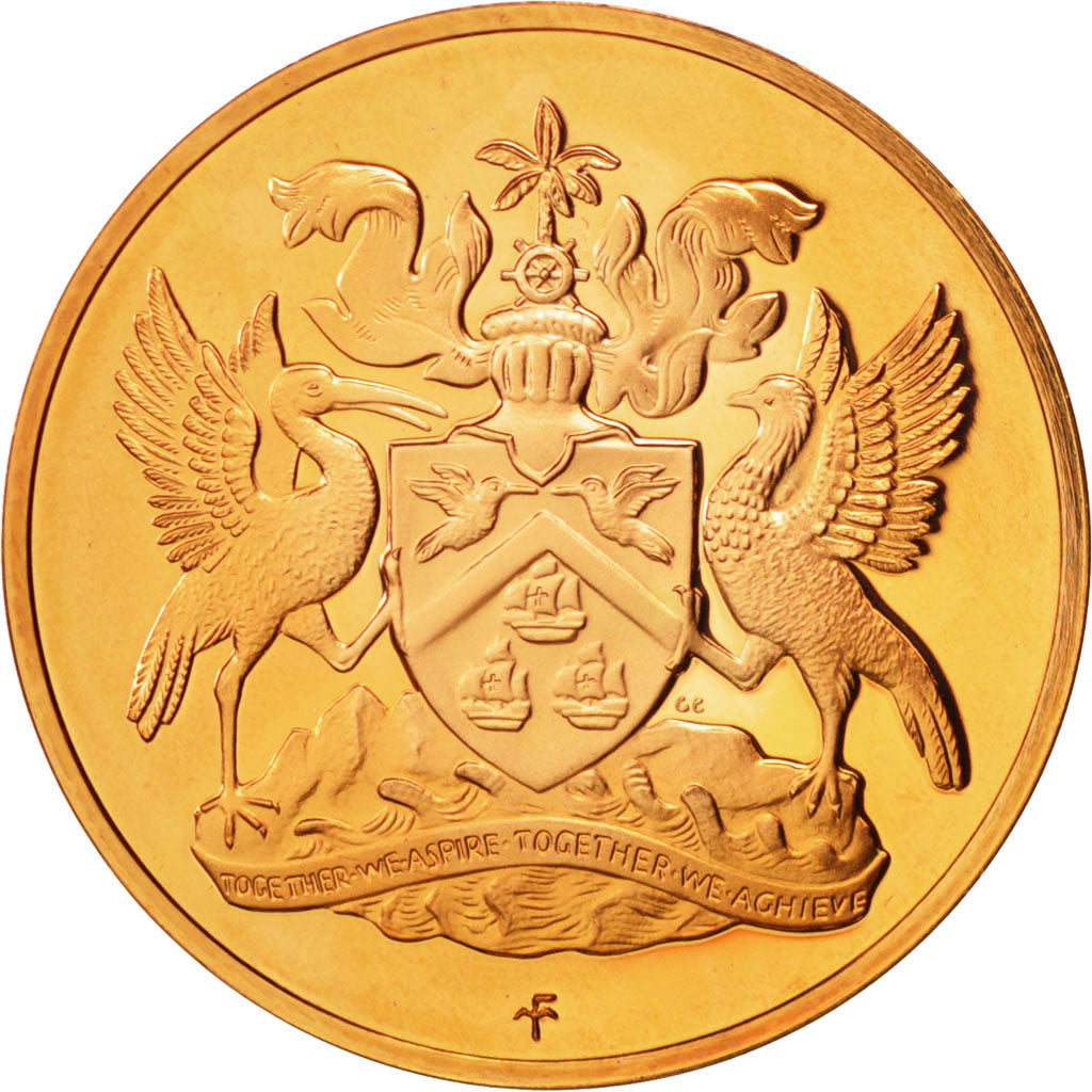 TRINIDAD & TOBAGO, 5 Cents, 1973, Proof, Bronze, KM:57