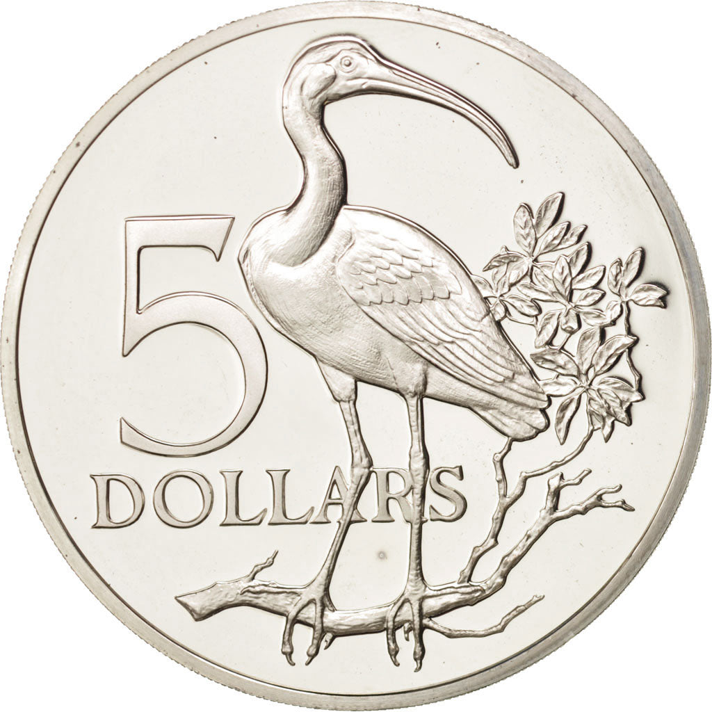 Coin, TRINIDAD & TOBAGO, 5 Dollars, 1973, Franklin Mint, MS(65-70), Silver, KM:8