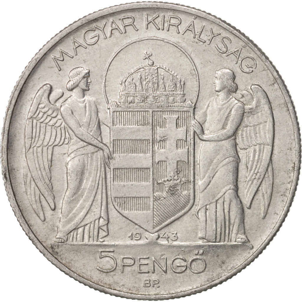 Hungary, 5 Pengö, 1943, Aluminum, KM:523