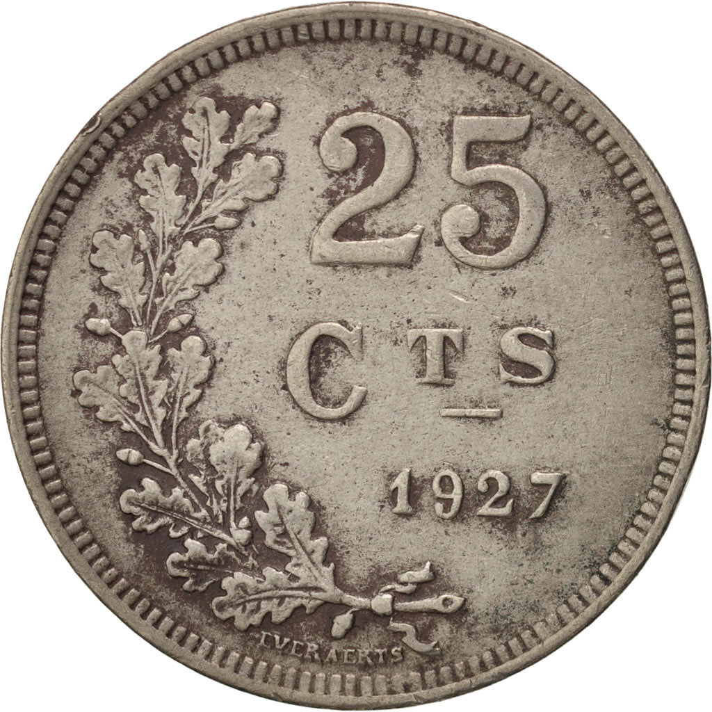 Coin, Luxembourg, Charlotte, 25 Centimes, 1927, VF(30-35), Copper-nickel, KM:37
