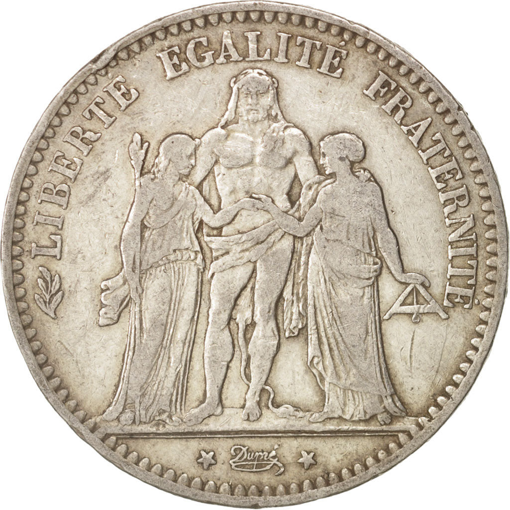 France, Hercule, 5 Francs, 1878, Bordeaux, Silver, KM:820.2, Gadoury:745a