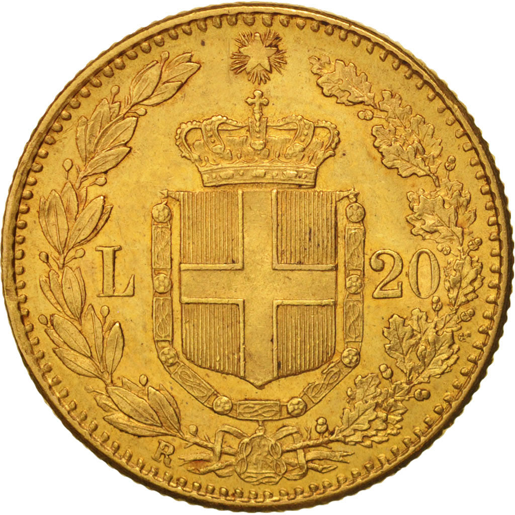 Italie, Umberto I, 20 Lire, 1888, Rome, Or, KM:21