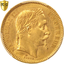 Moneta, Francia, Napoleon III, Napoléon III, 20 Francs, 1864, Paris, PCGS