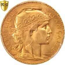 Moneta, Francia, Marianne, 20 Francs, 1910, PCGS, MS66+, FDC, Oro, KM:857