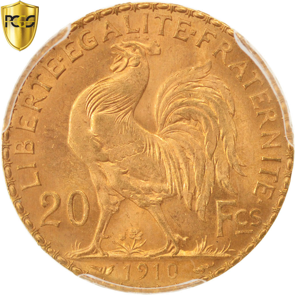 Coin, France, Marianne, 20 Francs, 1910, PCGS, MS66+, MS(65-70), Gold, KM:857