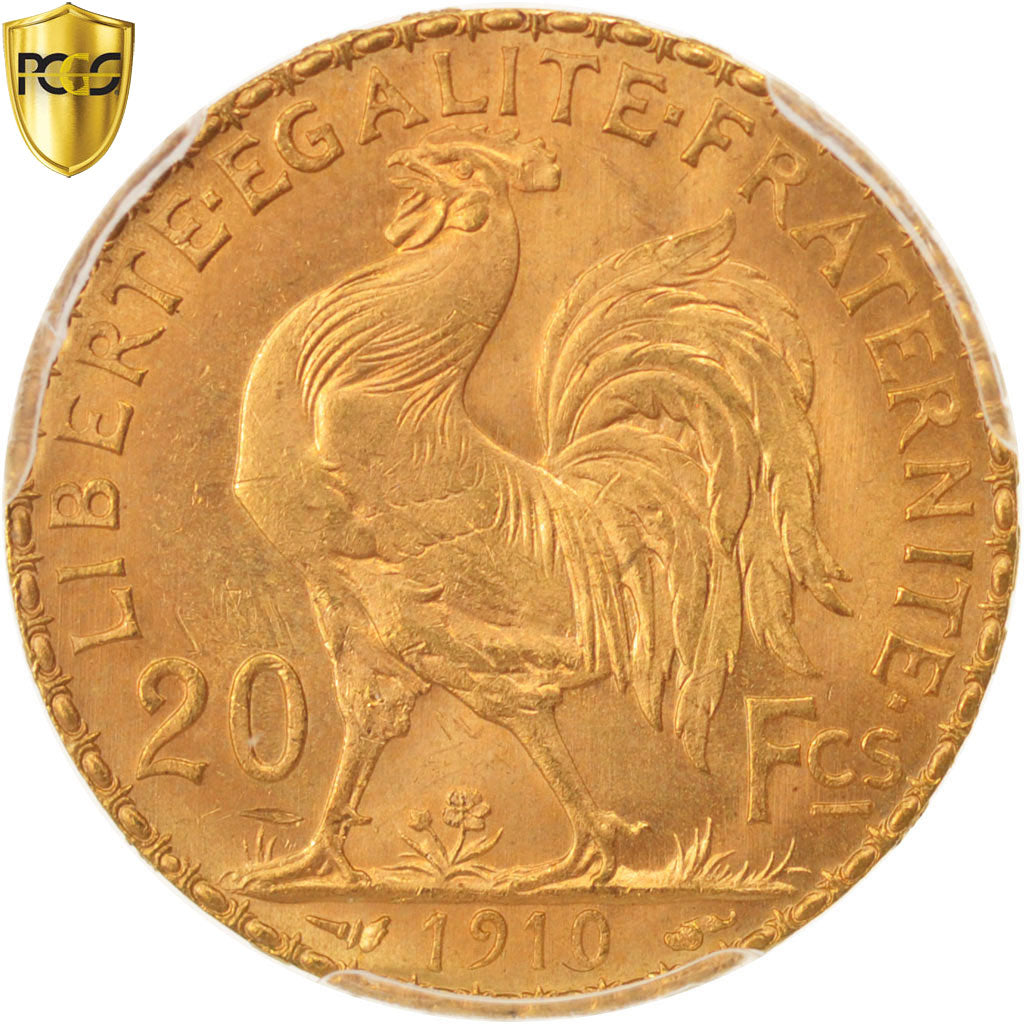 Coin, France, Marianne, 20 Francs, 1910, PCGS, MS65, MS(65-70), Gold, KM:857