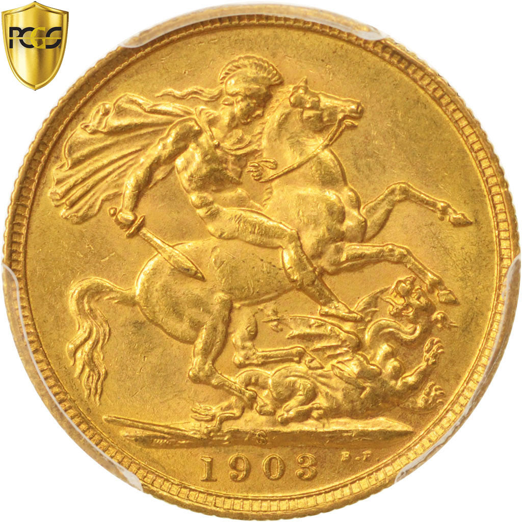 Coin, Australia, Edward VII, Sovereign, 1903, Sydney, PCGS, MS61, MS(60-62)