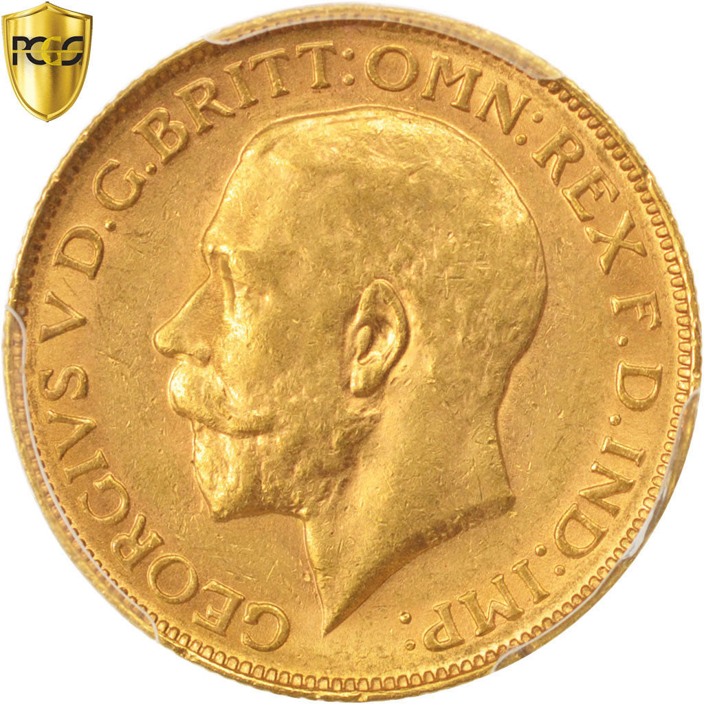 Coin, Australia, George V, Sovereign, 1911, Perth, PCGS, AU55, AU(55-58), Gold