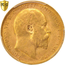 Coin, Australia, Edward VII, Sovereign, 1908, Perth, PCGS, MS63, MS(63), Gold