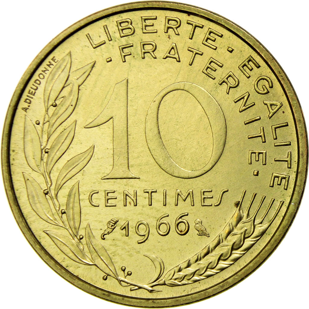 Coin, France, Marianne, 10 Centimes, 1966, Paris, MS(63), Aluminum-Bronze