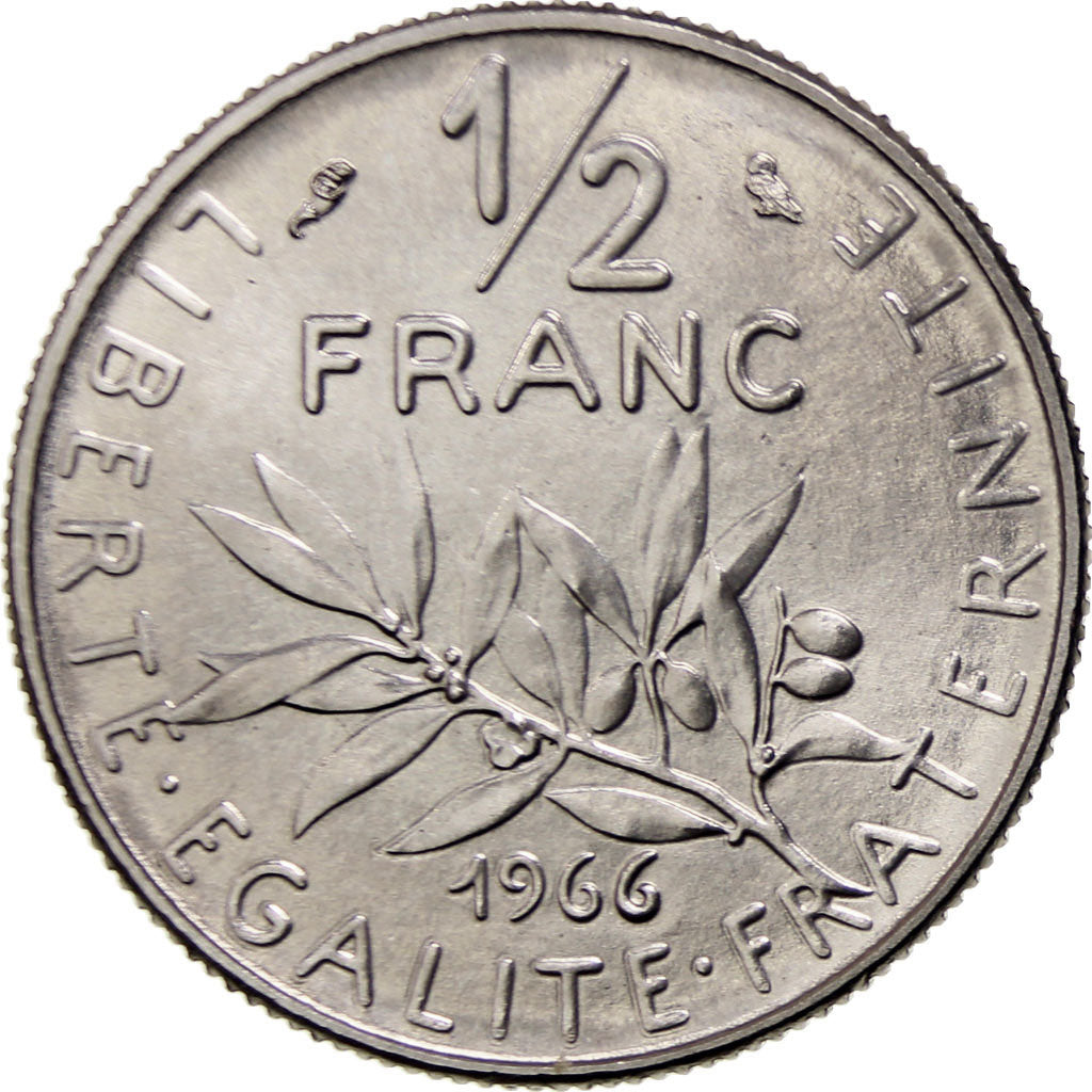 Coin, France, Semeuse, 1/2 Franc, 1966, Paris, MS(63), Nickel, KM:931.1