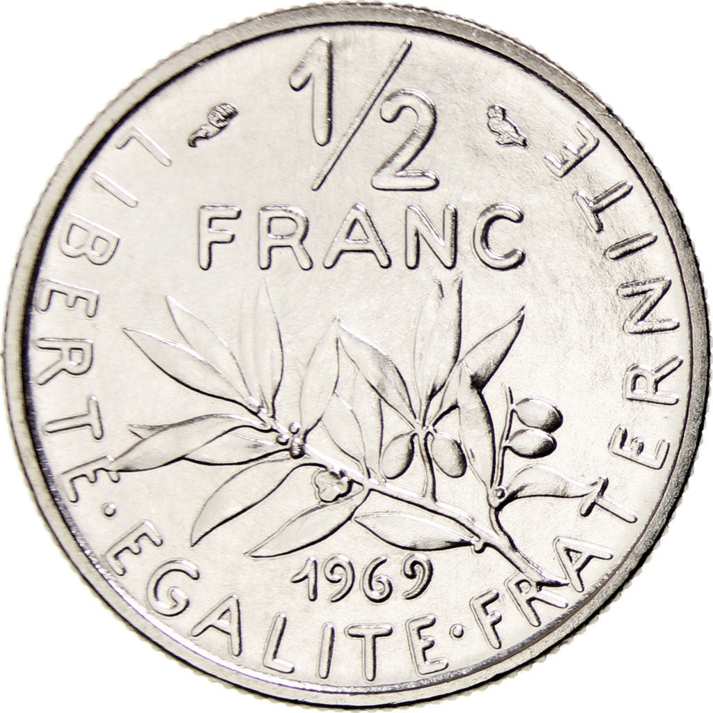 France, Semeuse, 1/2 Franc, 1969, Paris, FDC, Nickel, KM:931.1, Gadoury:429