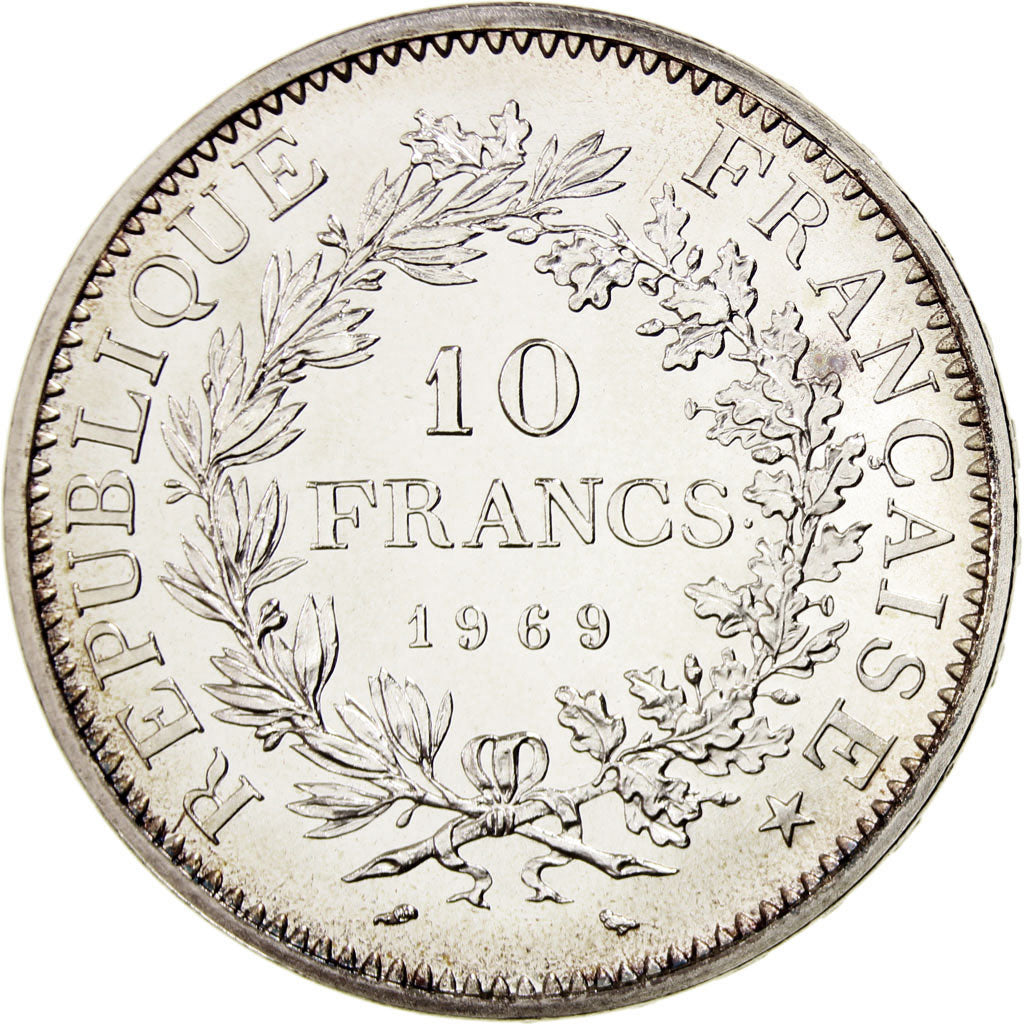France, Hercule, 10 Francs, 1969, Paris, MS(65-70), Silver, KM:932, Gadoury:813