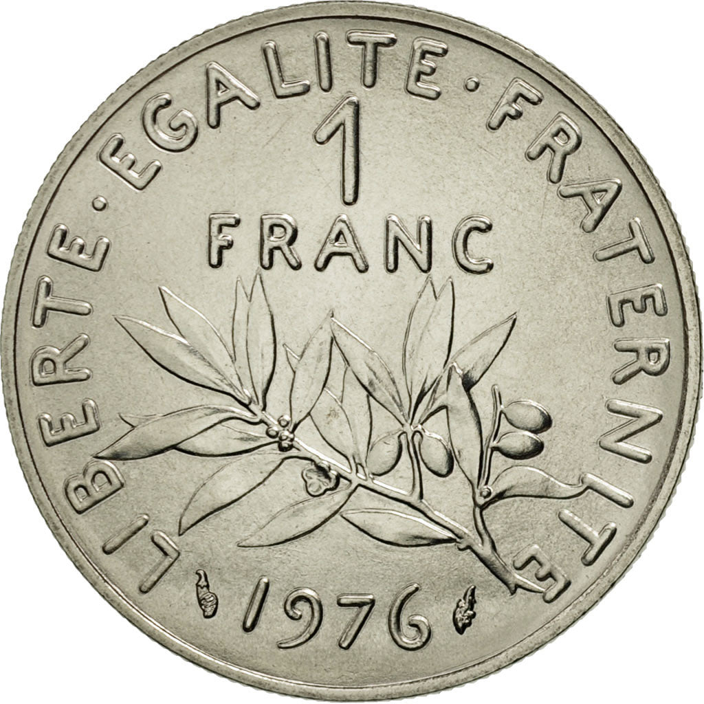Coin, France, Semeuse, Franc, 1976, Paris, MS(65-70), Nickel, KM:925.1