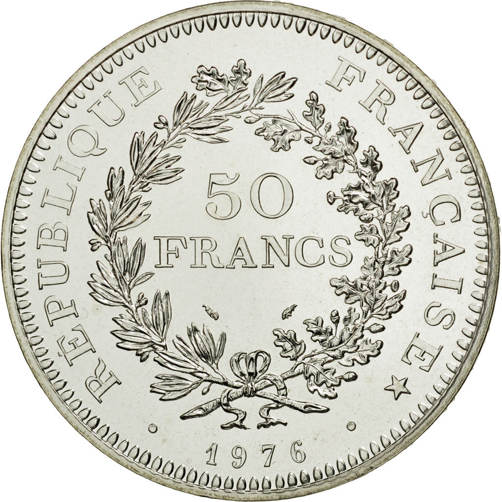 France, Hercule, 50 Francs, 1976, Paris, MS(65-70), Silver, KM:941.1