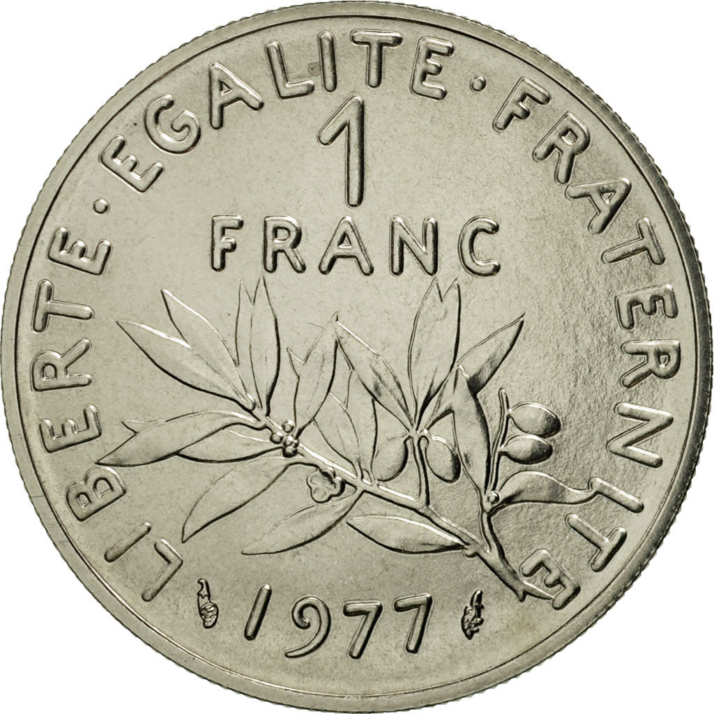 Coin, France, Semeuse, Franc, 1977, Paris, MS(65-70), Nickel, KM:925.1