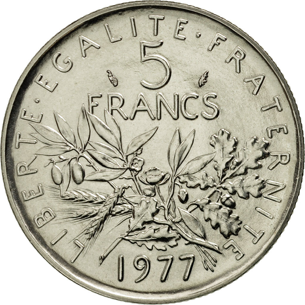 Monnaie, France, Semeuse, 5 Francs, 1977, Paris, FDC, Nickel Clad Copper-Nickel