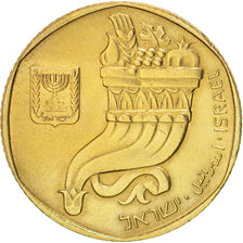 ISRAEL, 5 Sheqalim, 1984, KM #118, MS(63), Aluminum-Bronze, 24, 6.23