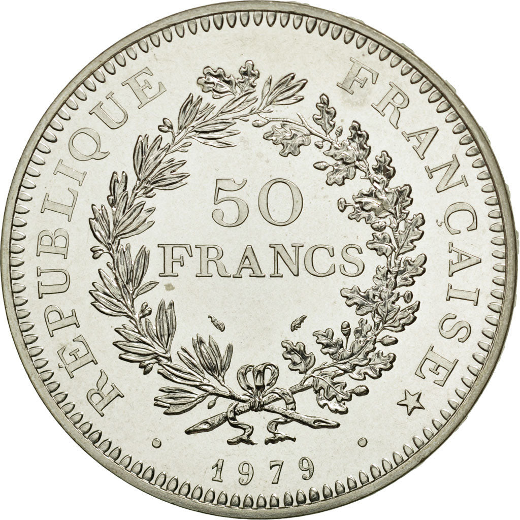 Coin, France, Hercule, 50 Francs, 1979, Paris, MS(65-70), Silver, KM:941.1