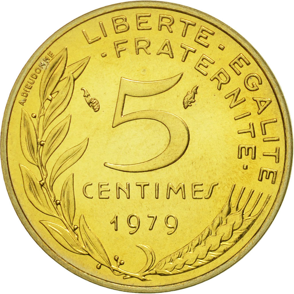 Moneta, Francia, Marianne, 5 Centimes, 1979, Paris, FDC, Alluminio-bronzo