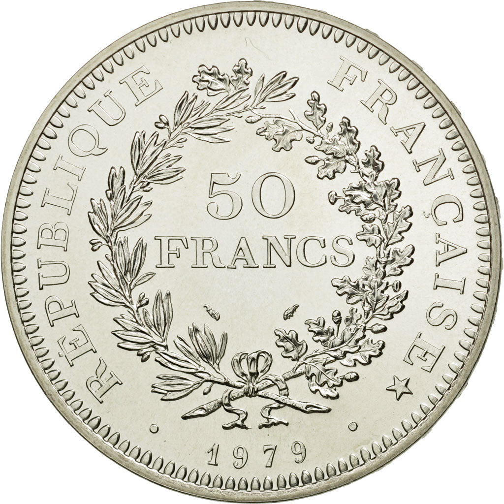 Coin, France, Hercule, 50 Francs, 1979, Paris, MS(65-70), Silver, KM:941.1
