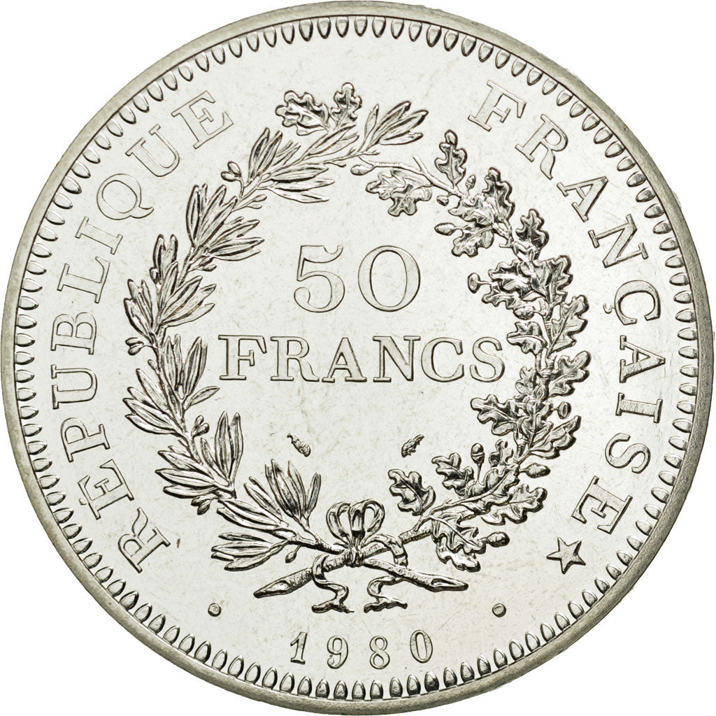 France, Hercule, 50 Francs, 1980, Paris, MS(65-70), Silver, KM:941.1