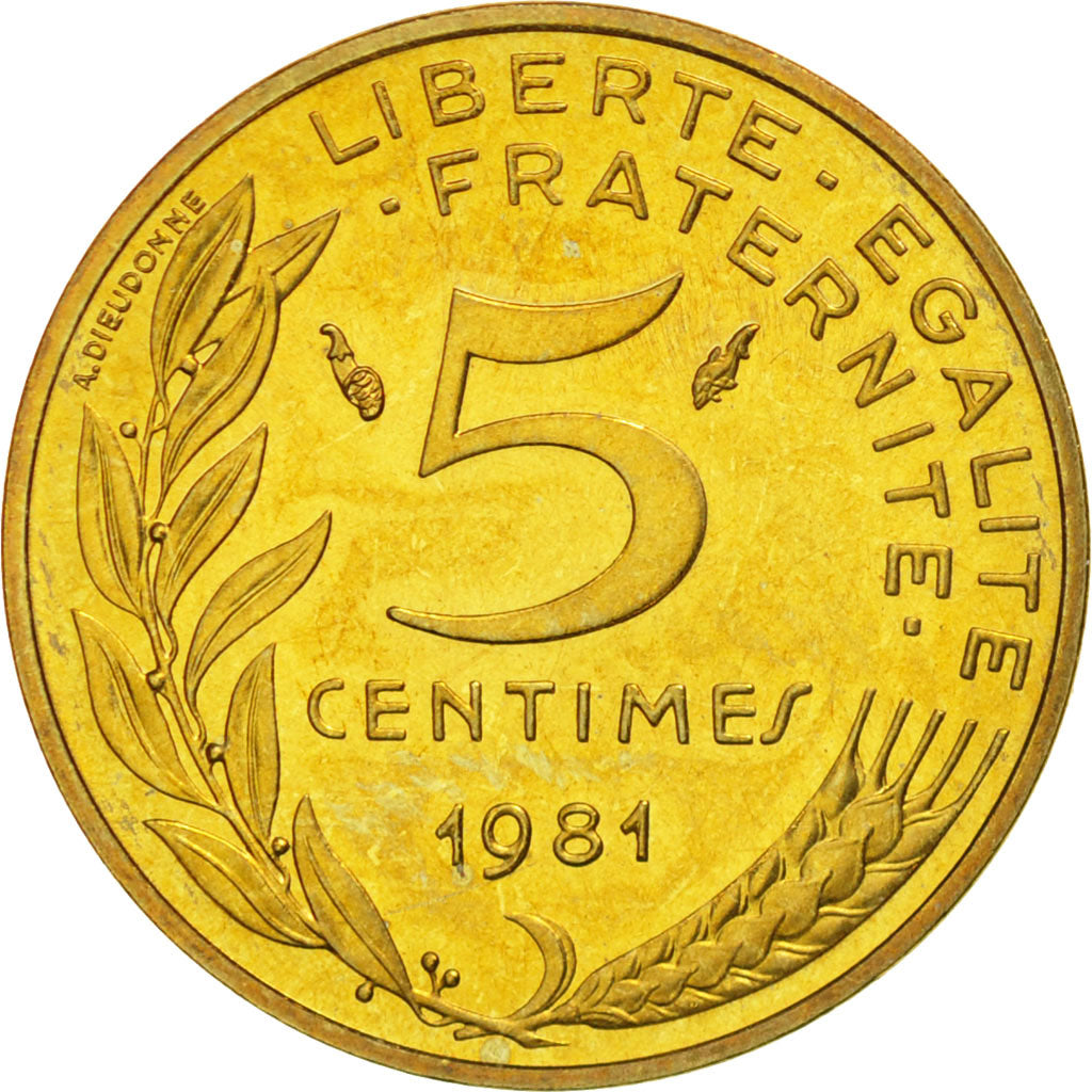 Coin, France, Marianne, 5 Centimes, 1981, Paris, MS(65-70), Aluminum-Bronze