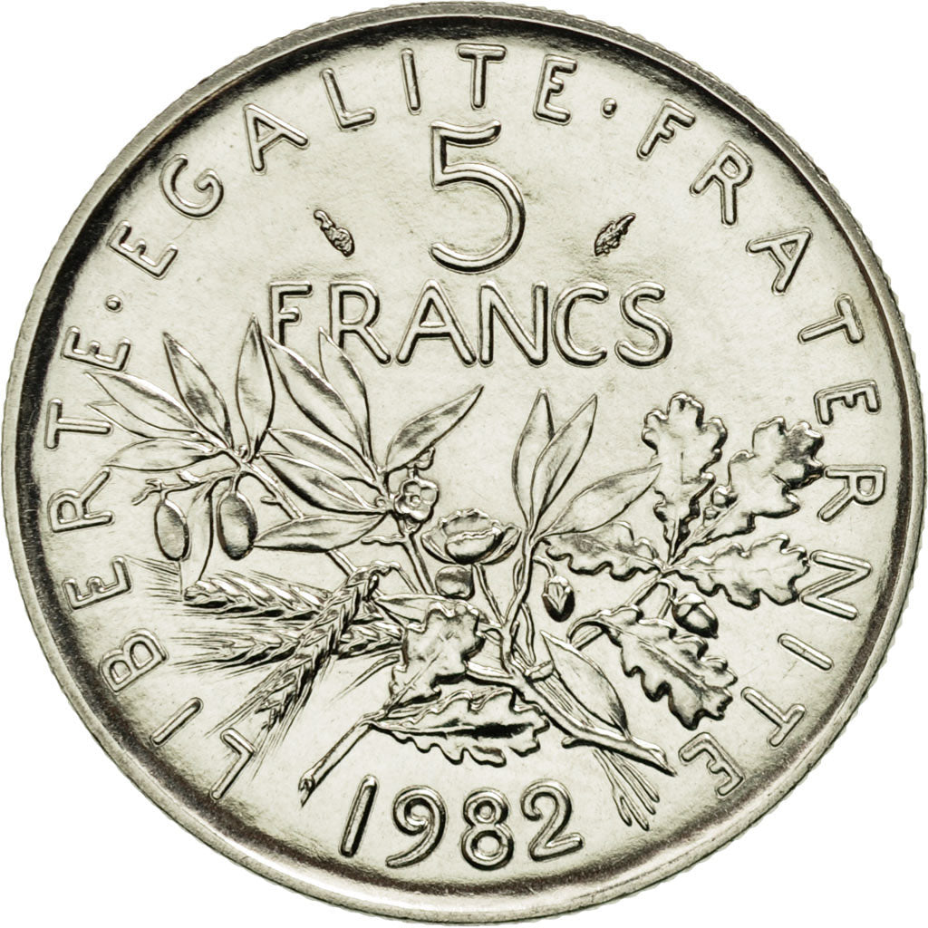 Coin, France, Semeuse, 5 Francs, 1982, Paris, MS(65-70), Nickel Clad