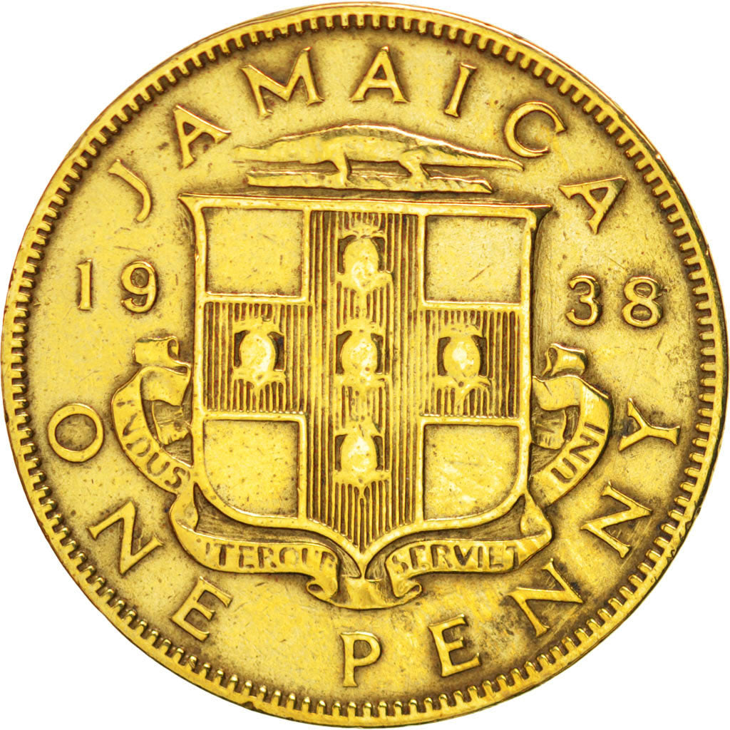 JAMAICA, Penny, 1938, KM #32, EF(40-45), Nickel-Brass, 7.23