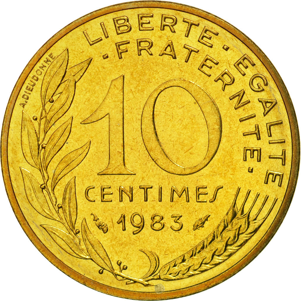 Coin, France, Marianne, 10 Centimes, 1983, Paris, MS(65-70), Aluminum-Bronze