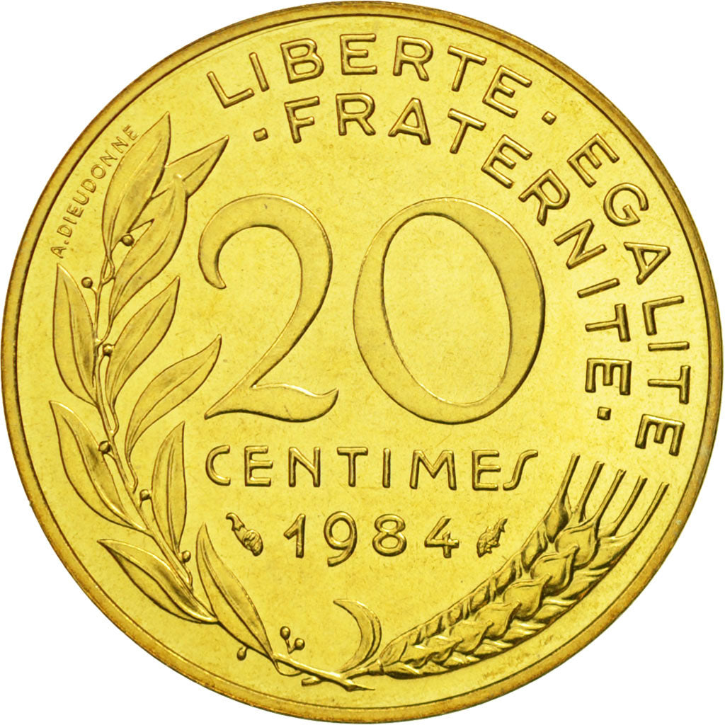 Monnaie, France, Marianne, 20 Centimes, 1984, Paris, FDC, Aluminum-Bronze