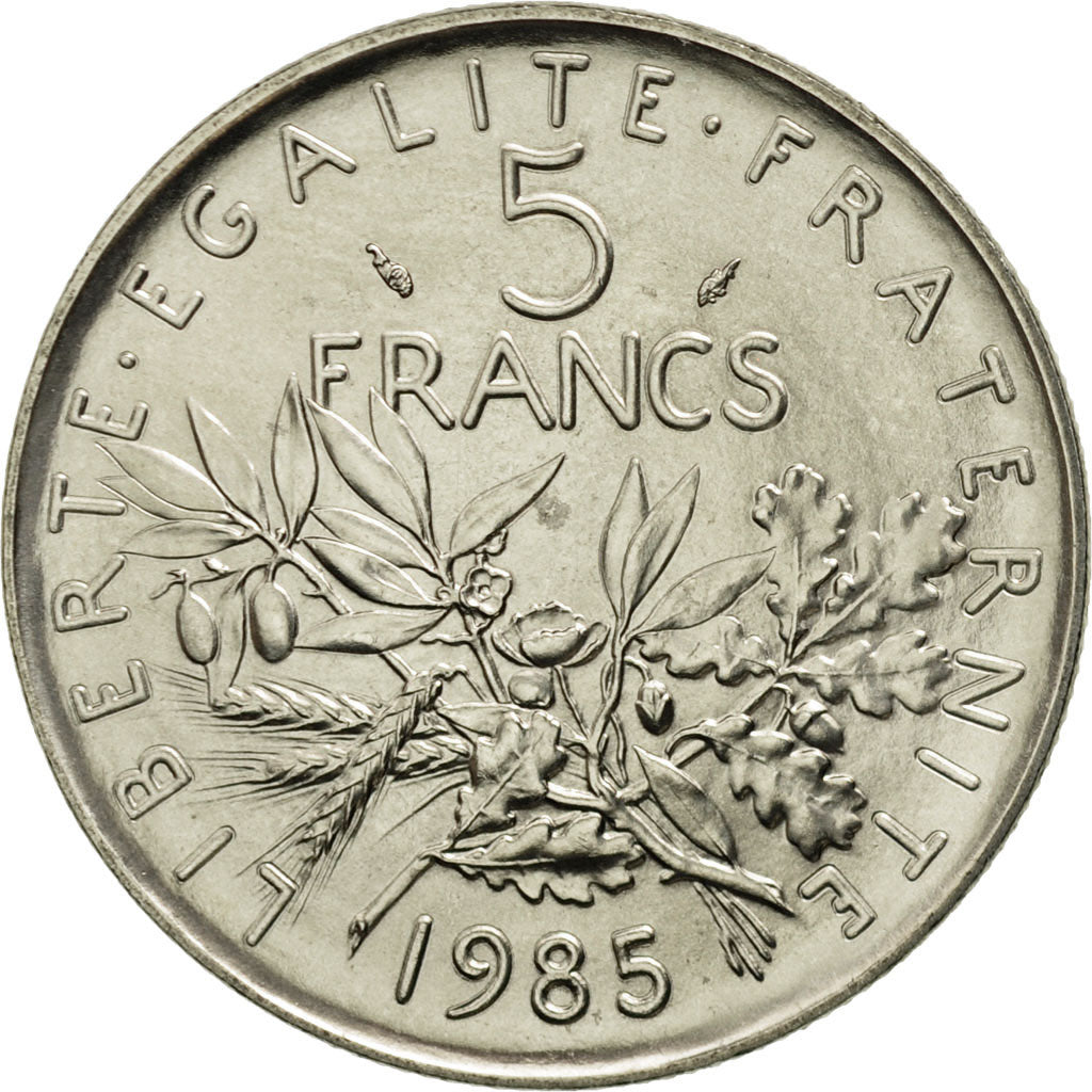 Moneta, Francia, Semeuse, 5 Francs, 1985, Paris, FDC, Nichel placcato