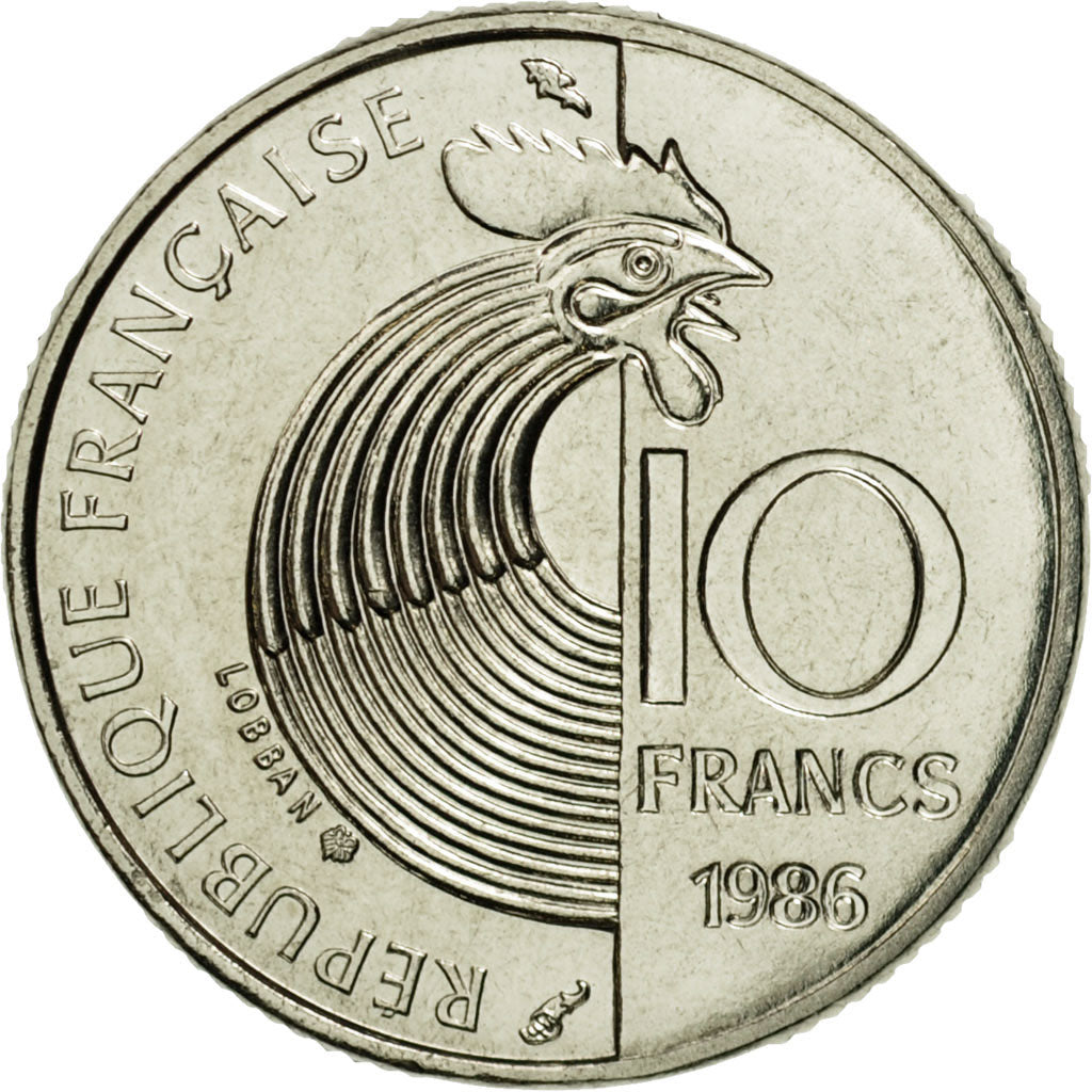 Moneta, Francia, Schumann, 10 Francs, 1986, Paris, FDC, Nichel, KM:958