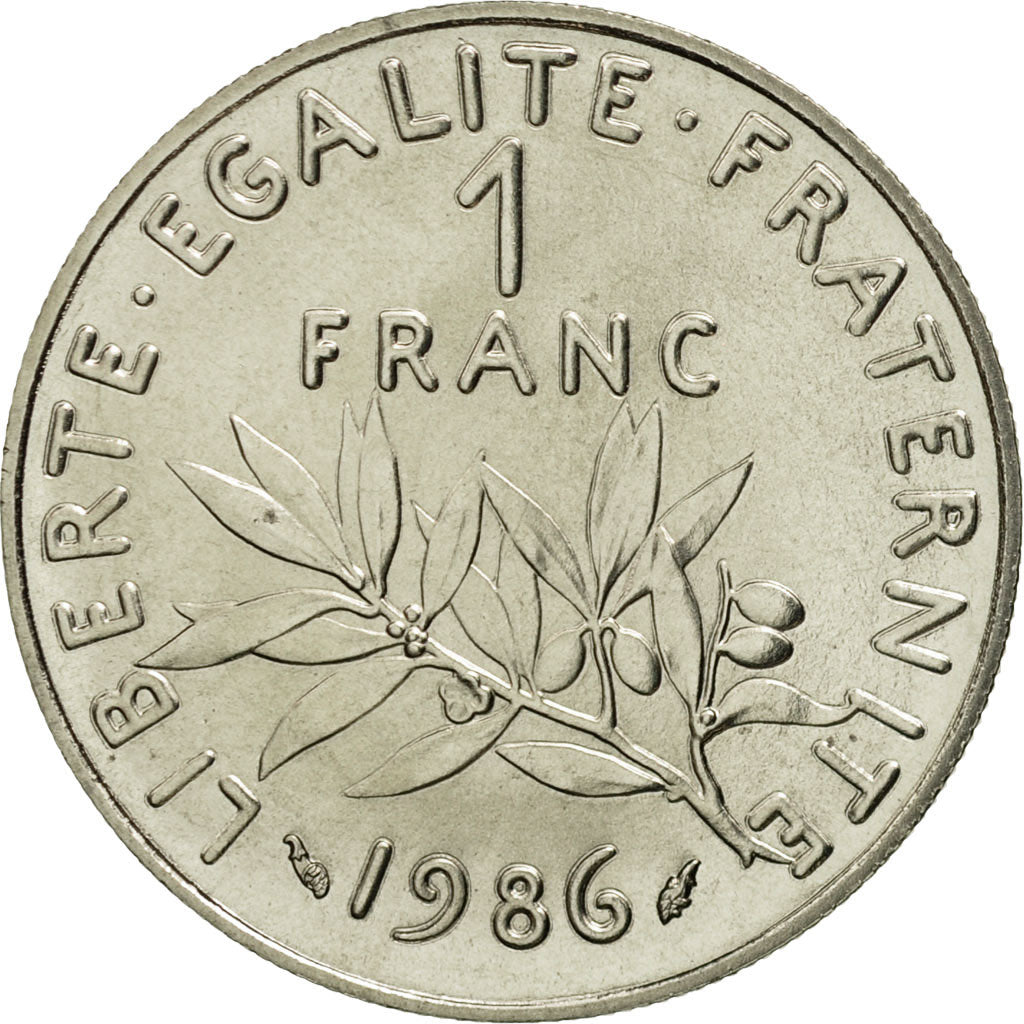 Moneta, Francia, Semeuse, Franc, 1986, Paris, FDC, Nichel, KM:925.1, Gadoury:474