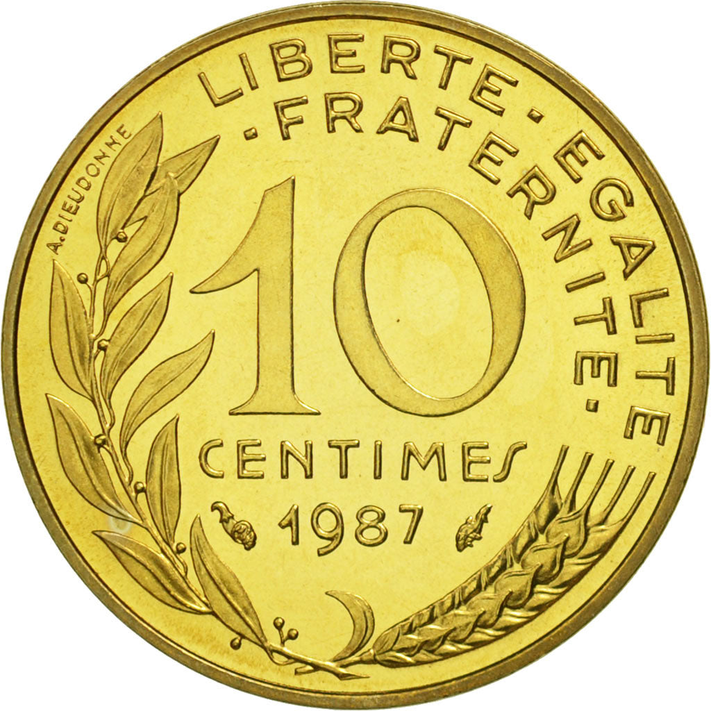 Coin, France, Marianne, 10 Centimes, 1987, Paris, MS(65-70), Aluminum-Bronze
