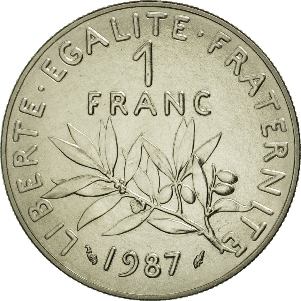 Coin, France, Semeuse, Franc, 1987, Paris, MS(65-70), Nickel, KM:925.1