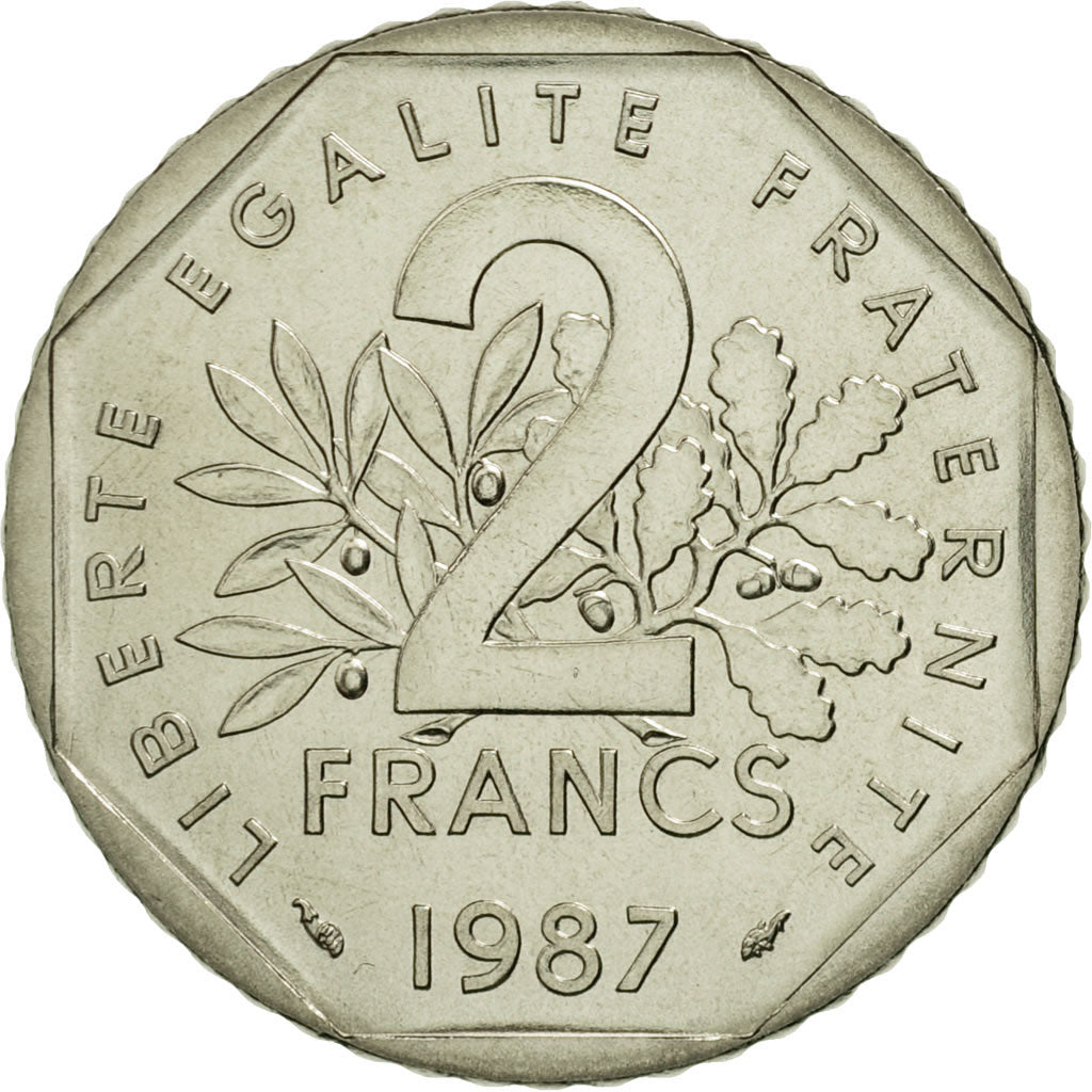 Coin, France, Semeuse, 2 Francs, 1987, Paris, MS(65-70), Nickel, KM:942.1
