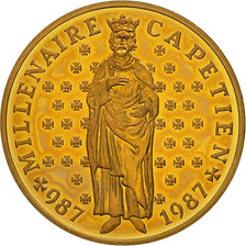 Moneda, Francia, Hugues Capet, 10 Francs, 1987, Paris, FDC, Plata, KM:961