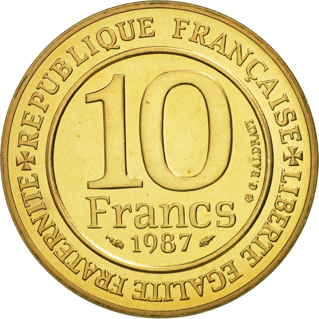 Coin, France, Hugues Capet, 10 Francs, 1987, Paris, MS(65-70), Silver, KM:961
