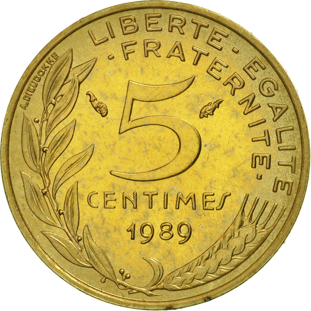 Coin, France, Marianne, 5 Centimes, 1989, Paris, MS(65-70), Aluminum-Bronze