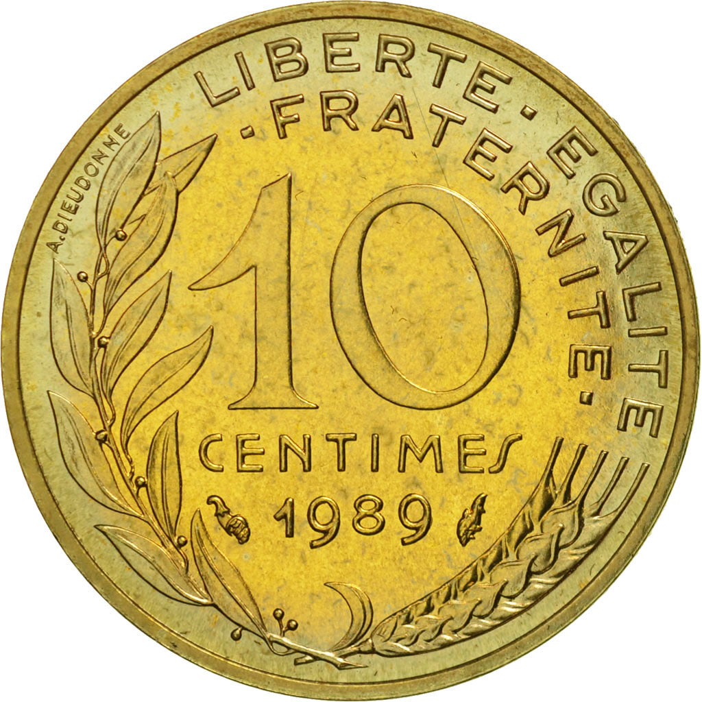 Coin, France, Marianne, 10 Centimes, 1989, Paris, MS(65-70), Aluminum-Bronze