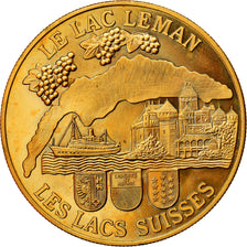 Switzerland, Medal, Le Lac Léman, MS(63), Copper-Nickel Gilt