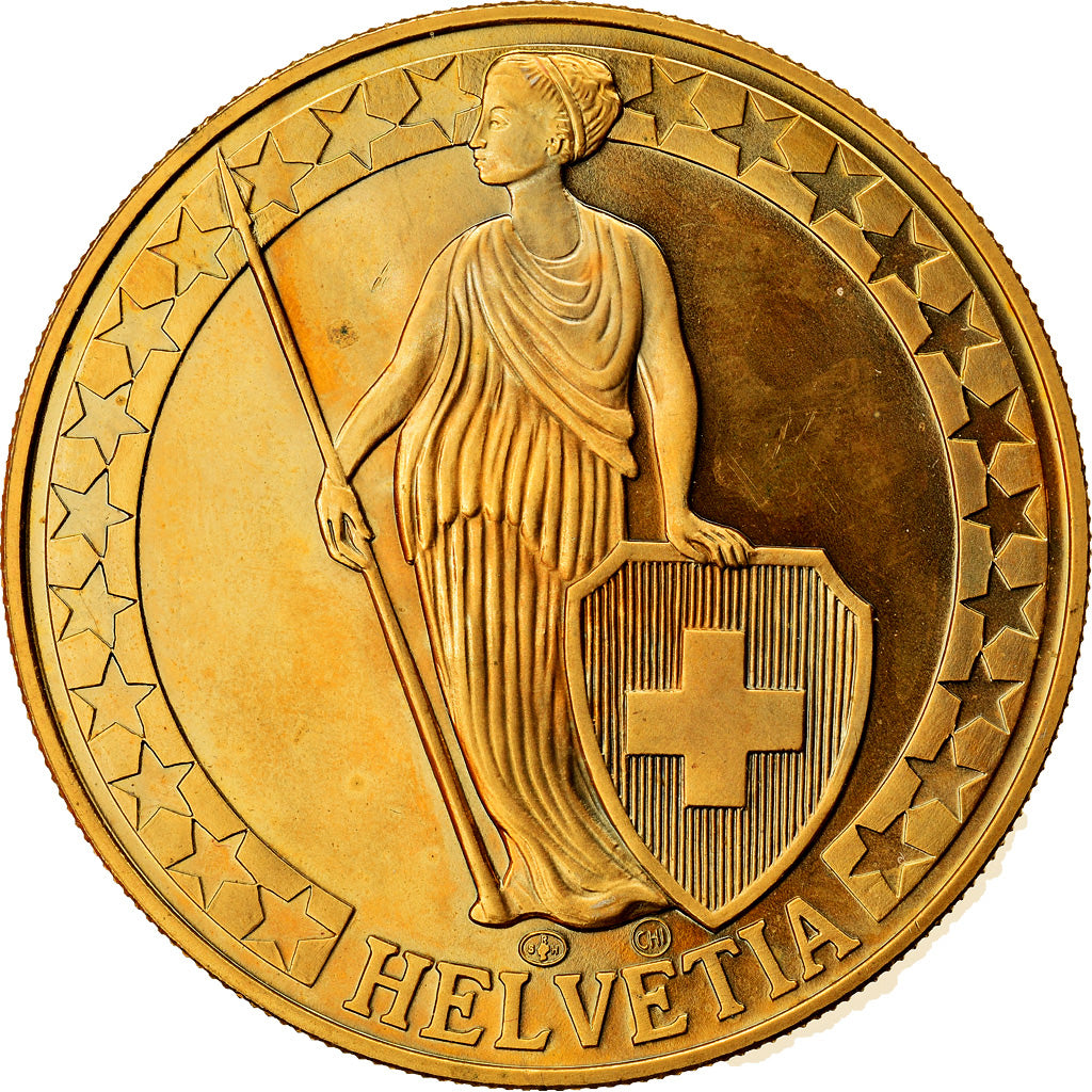 Switzerland, Medal, Le Lac Léman, MS(63), Copper-Nickel Gilt