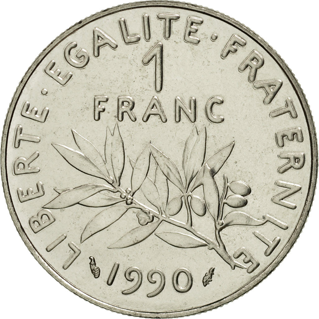 Coin, France, Semeuse, Franc, 1990, Paris, MS(65-70), Nickel, KM:925.1